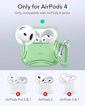 【極美品】AirPods 4 ノイズキャンセリング+ ESR製ケース Amazon | ESR AirPods 第4世代ケース AirPods第4世代(2024)(USB